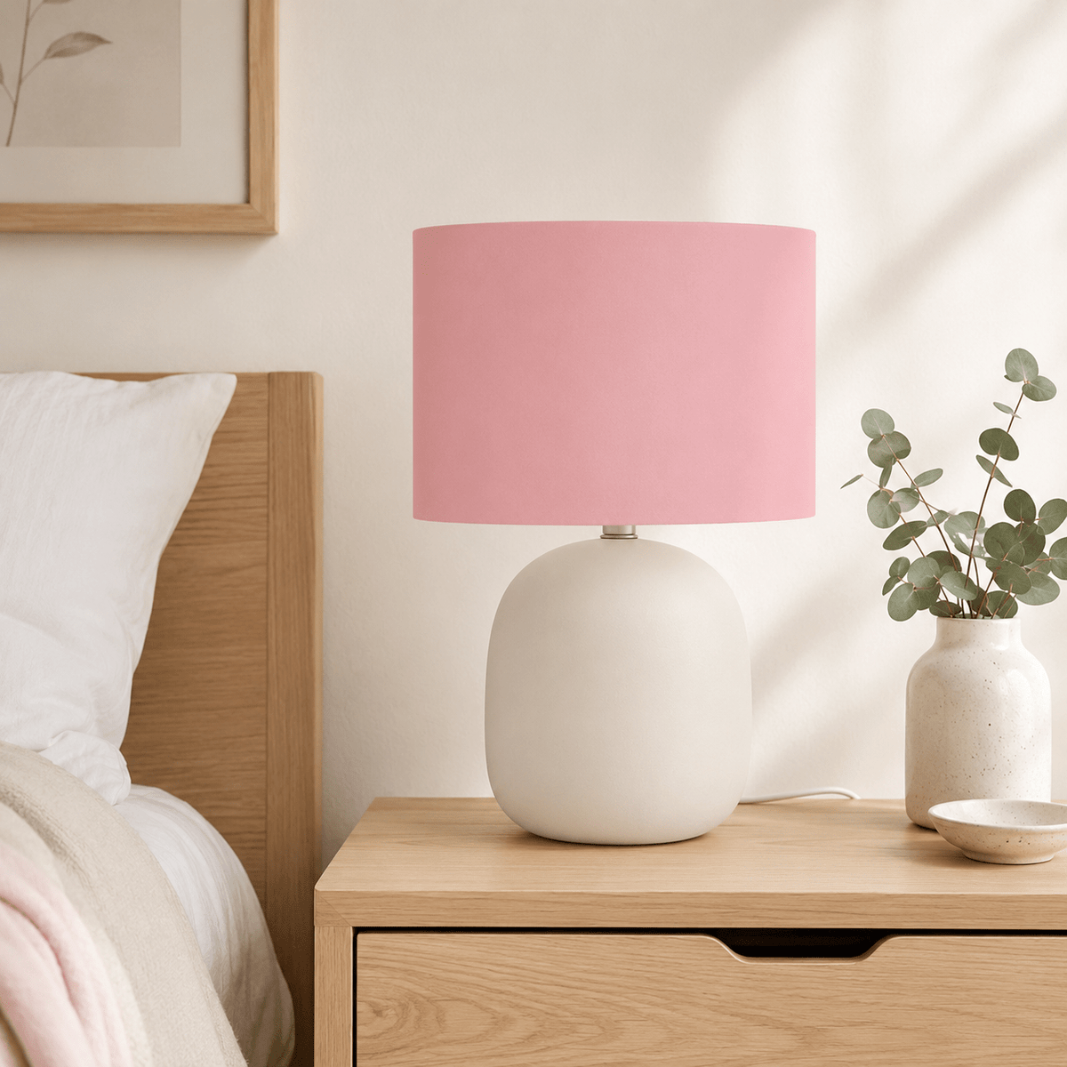 Plain Dusty Rose Lampshade – Handmade UK, Pink Ceiling or Table Lamp Shade | Made to Order – view 3