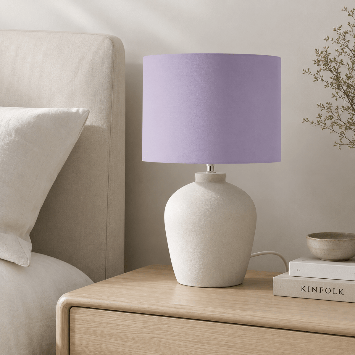 Plain Lavender Lampshade – Handmade UK, Lilac Ceiling or Table Lamp Shade | Made to Order – view 4