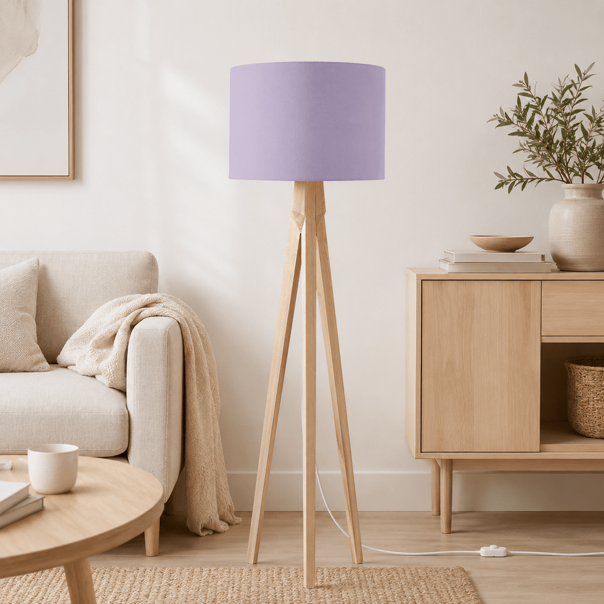 Plain Lavender Lampshade – Handmade UK, Lilac Ceiling or Table Lamp Shade | Made to Order – view 5