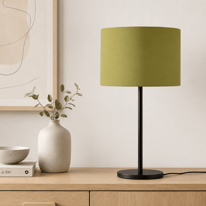 Plain Olive Green Lampshade – Handmade UK, Ceiling or Table Lamp Shade | Made to Order – view 3