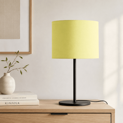 Plain Pale Lemon Lampshade – Handmade UK, Ceiling or Table Lamp Shade | Made to Order – view 3