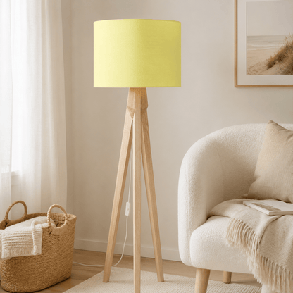 Plain Pale Lemon Lampshade – Handmade UK, Ceiling or Table Lamp Shade | Made to Order – view 2