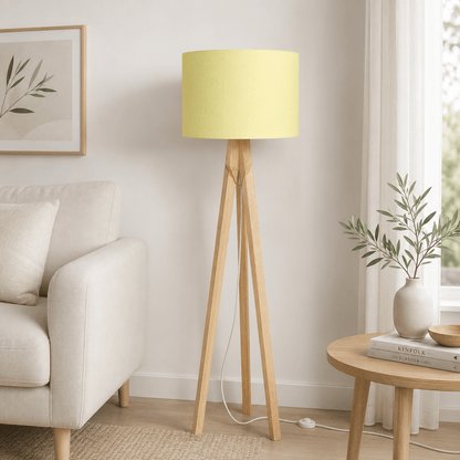 Plain Pale Lemon Lampshade – Handmade UK, Ceiling or Table Lamp Shade | Made to Order – view 5