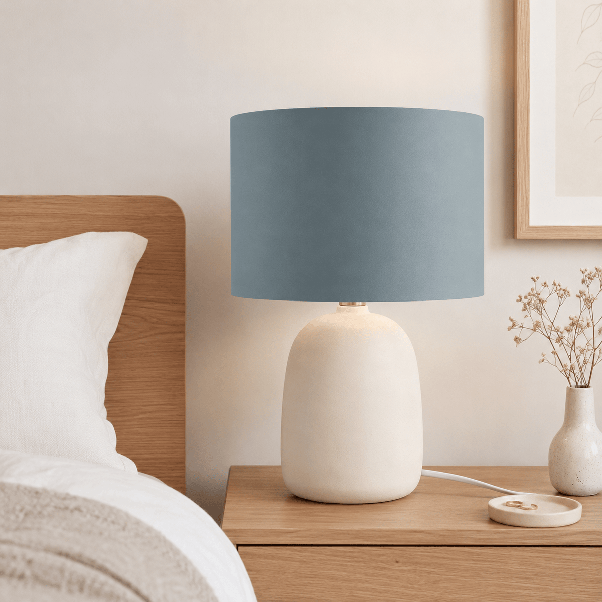 Plain Petrol Blue Lampshade – Handmade UK, Ceiling or Table Lamp Shade | Made to Order – view 4