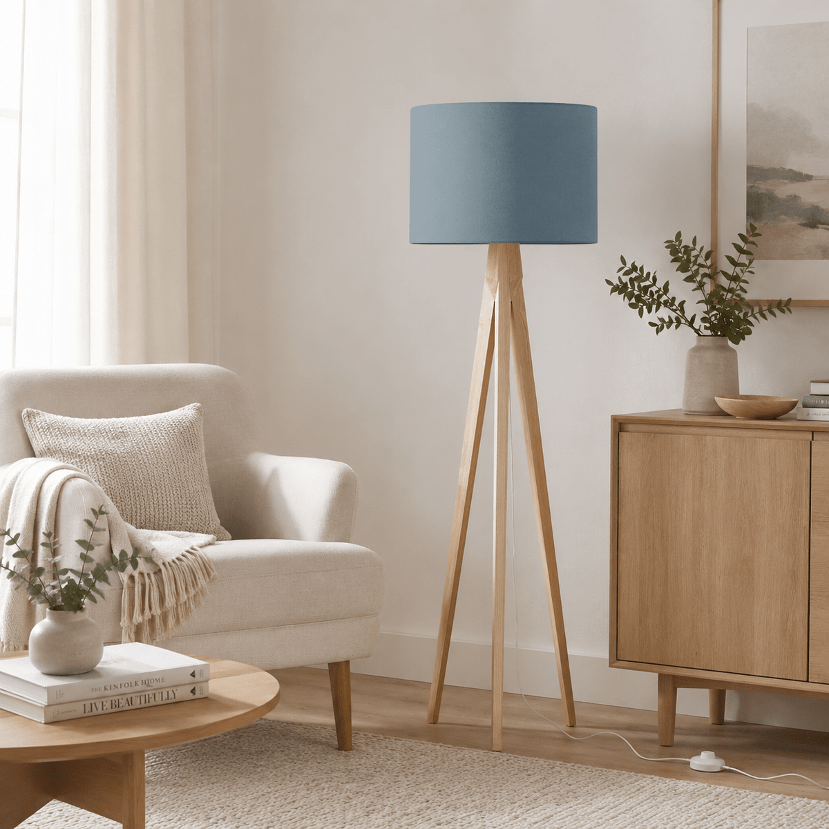 Plain Petrol Blue Lampshade – Handmade UK, Ceiling or Table Lamp Shade | Made to Order – view 5