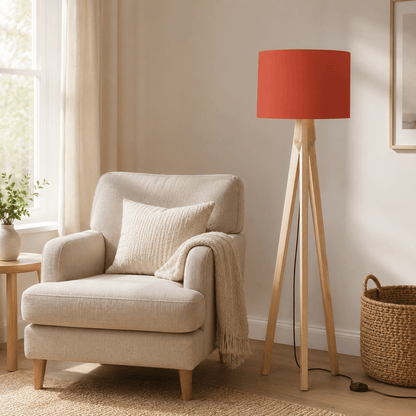Plain Rust Red Lampshade – Handmade UK, Ceiling or Table Lamp Shade | Made to Order