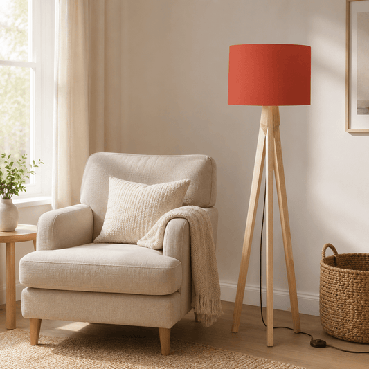 Plain Rust Red Lampshade – Handmade UK, Ceiling or Table Lamp Shade | Made to Order