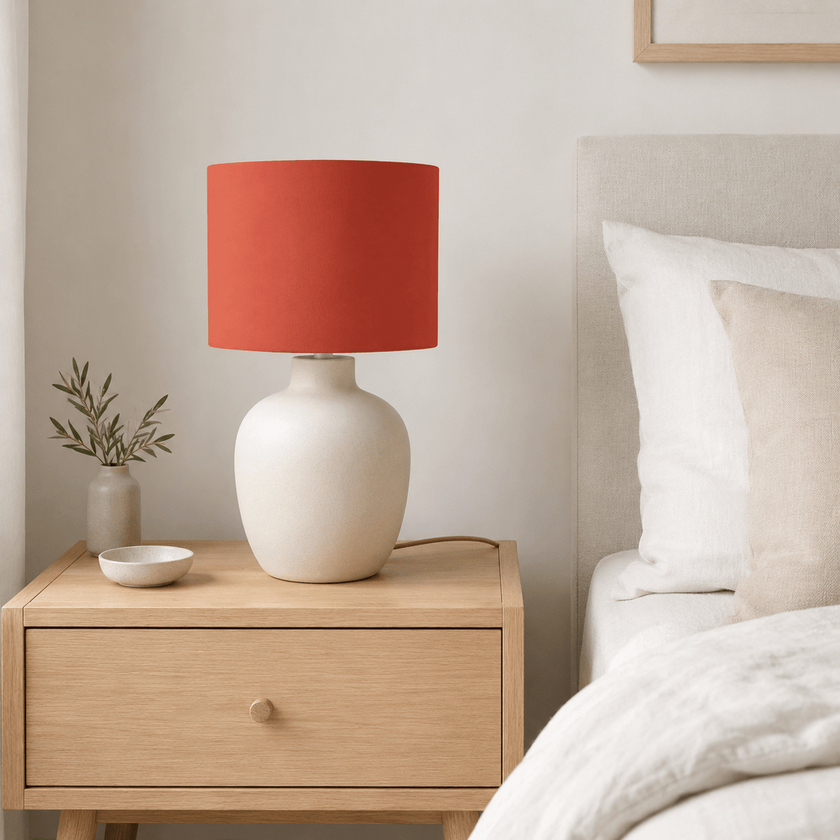 Plain Rust Red Lampshade – Handmade UK, Ceiling or Table Lamp Shade | Made to Order – view 4