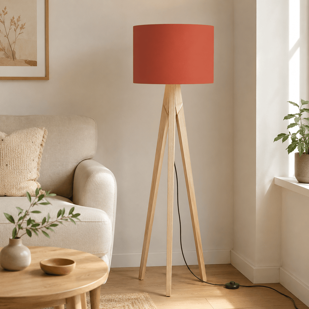 Plain Rust Red Lampshade – Handmade UK, Ceiling or Table Lamp Shade | Made to Order – view 5