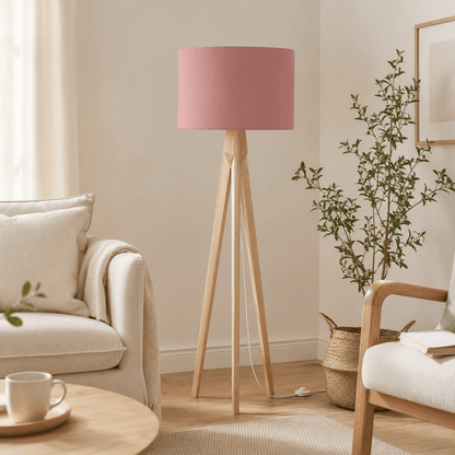 Plain Terracotta Pink Lampshade – Handmade UK, Ceiling or Table Lamp Shade | Made to Order