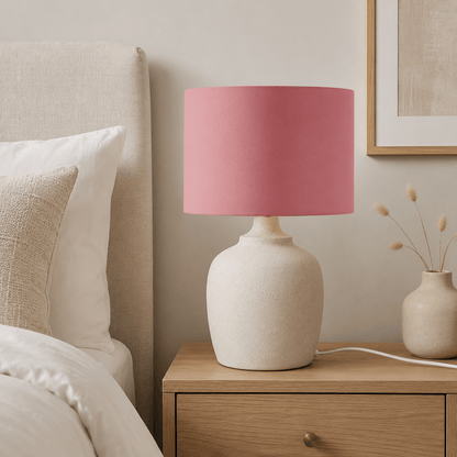 Plain Terracotta Pink Lampshade – Handmade UK, Ceiling or Table Lamp Shade | Made to Order