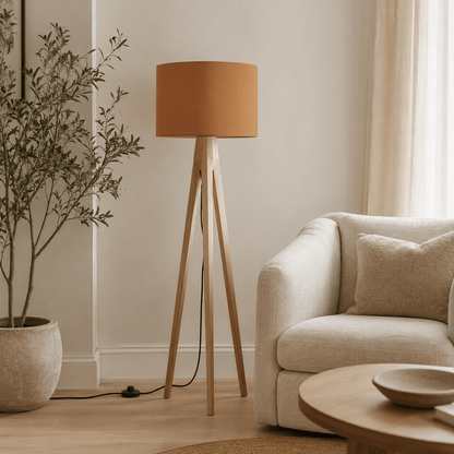 Plain Toffee Lampshade – Handmade UK, Brown Ceiling or Table Lamp Shade | Made to Order