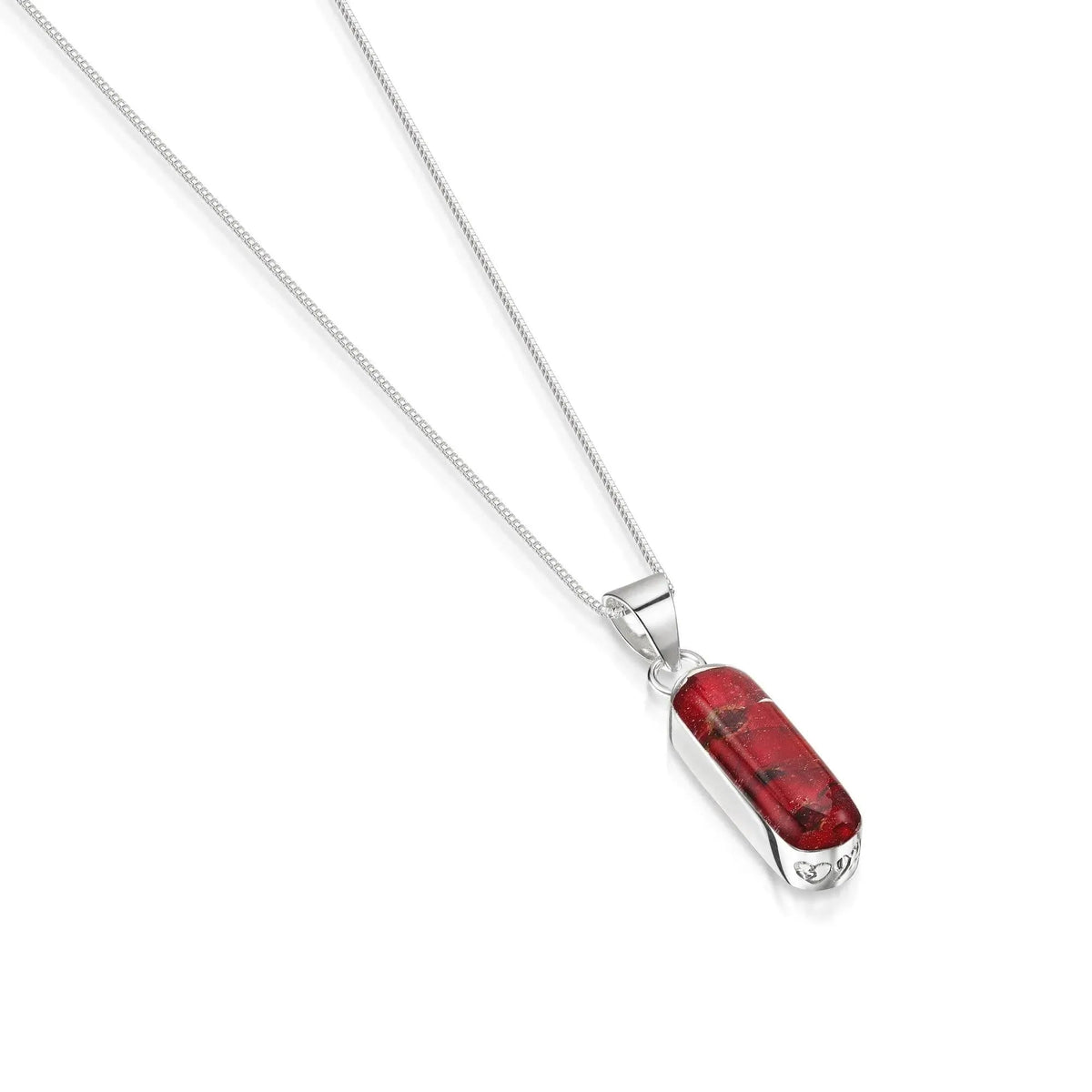 Poppy Silver Vertical Bar Pendant Necklace – view 3
