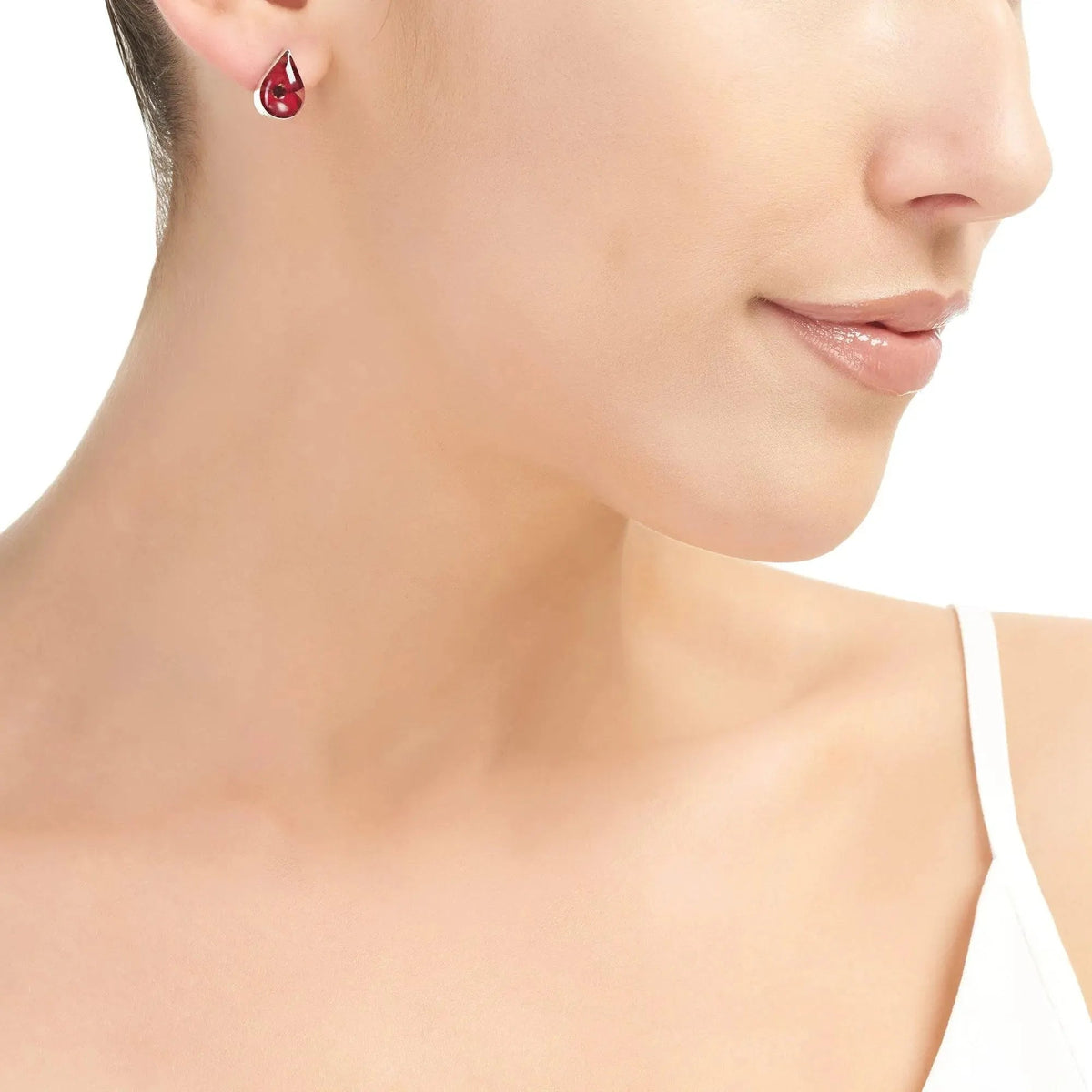 Poppy Teardrop Stud Earrings – view 2