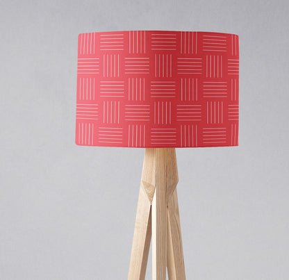 Red and White Lines Lampshade, Ceiling or Table Lamp Shade – view 2