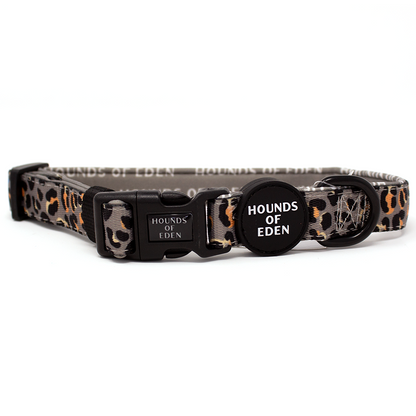 Steel Leopard Khaki/Grey Dog Harness, Collar & Lead