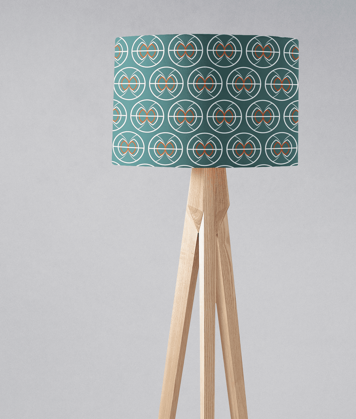 Teal and White Geometric Semi-Circle Design Lampshade, Ceiling or Table Lamp Shade – view 3