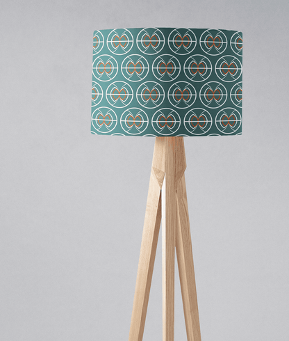 Teal and White Geometric Semi-Circle Design Lampshade, Ceiling or Table Lamp Shade – view 3