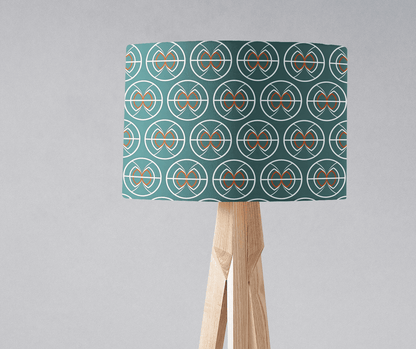 Teal and White Geometric Semi-Circle Design Lampshade, Ceiling or Table Lamp Shade – view 2