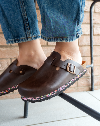 Truffle Recycled Vegan Leather Clog - Dark Brown – view 4