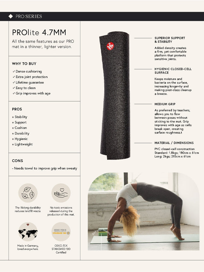 Manduka PROlite Standard 71" Yoga Mat 4.7mm