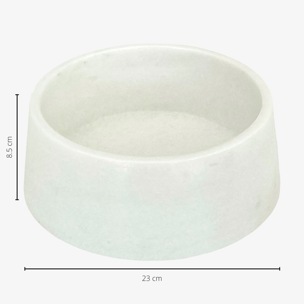 White Crystal Marble Dog Bowl – view 4