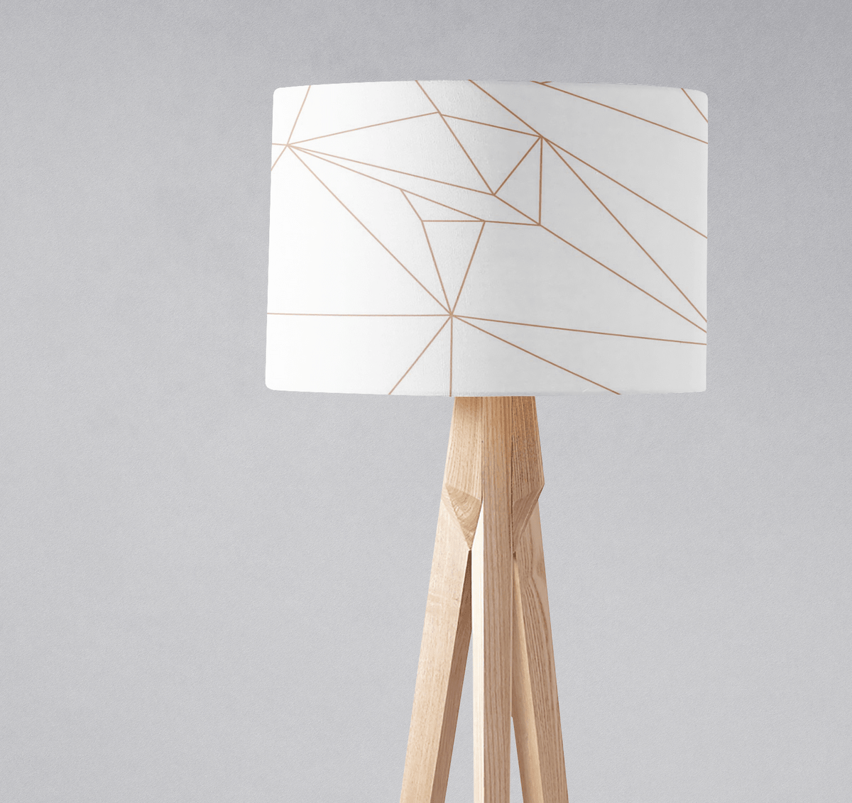 White Drum Lampshade, Rose Gold Line Design Shade for Table, Floor or Ceiling Pendant Light – view 2