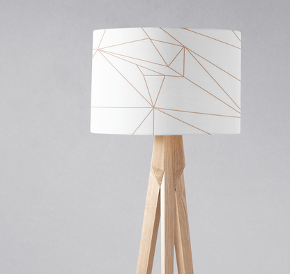 White Drum Lampshade, Rose Gold Line Design Shade for Table, Floor or Ceiling Pendant Light – view 2