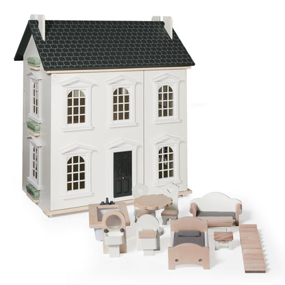 Noble Wooden Dollhouse with 11-Piece Furniture Set – view 10