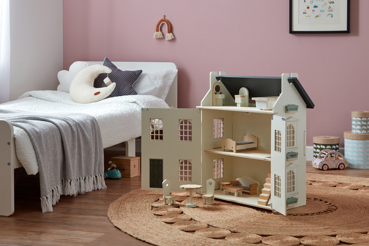 Noble Wooden Dollhouse with 11-Piece Furniture Set – view 6