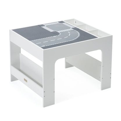 Kids Wooden Activity Table with Storage, Baseplate and Blackboard – view 4