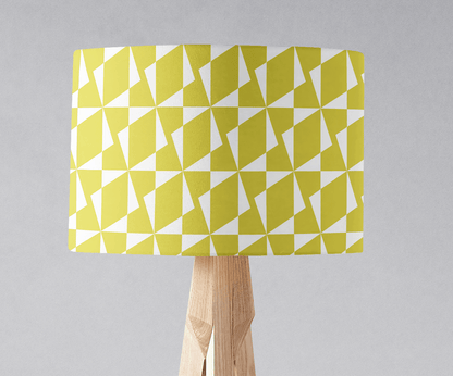 Yellow Retro Geometric Lampshade, Ceiling or Table Lamp Shade